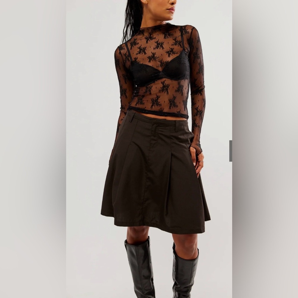 Free People Intimately Lady Lux Layering Top - Black - Size Medium